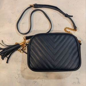 Dark Blue Chevron Crossbody Bag